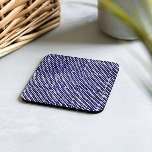 Purple Polka Dot Print Cork-back Coaster