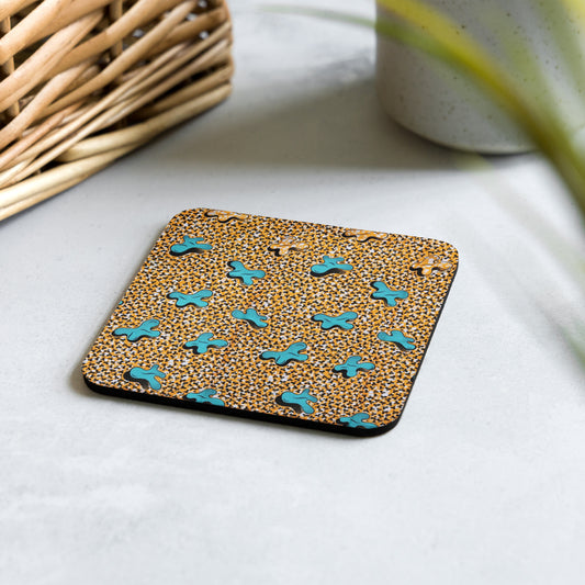 Blue Orange Ankara Coaster