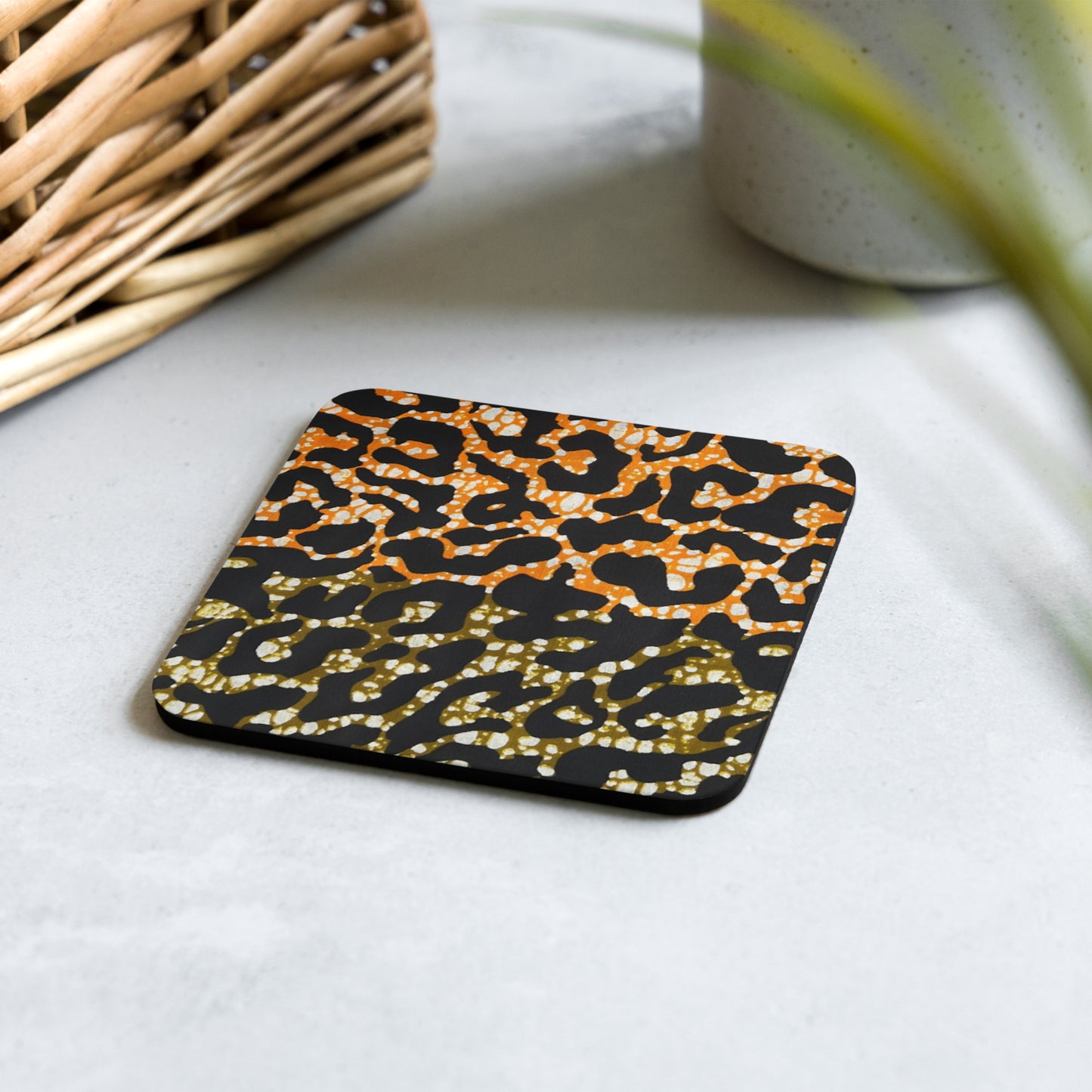 Green Orange Leopard Coaster