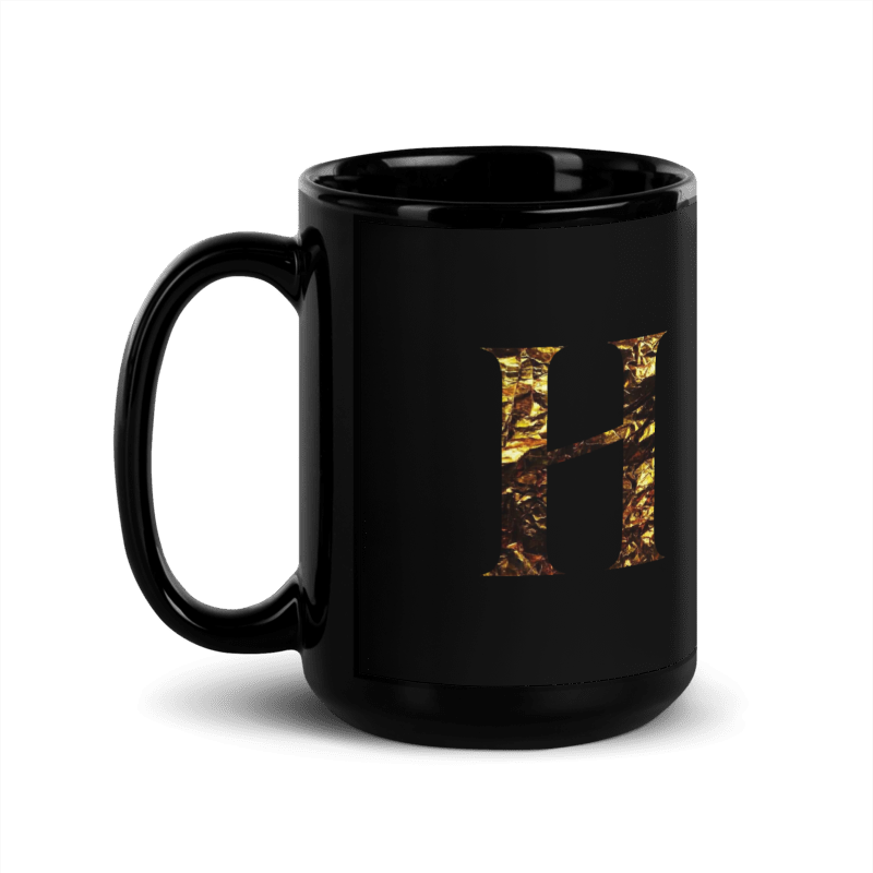 Monogram H Black Glossy Mug