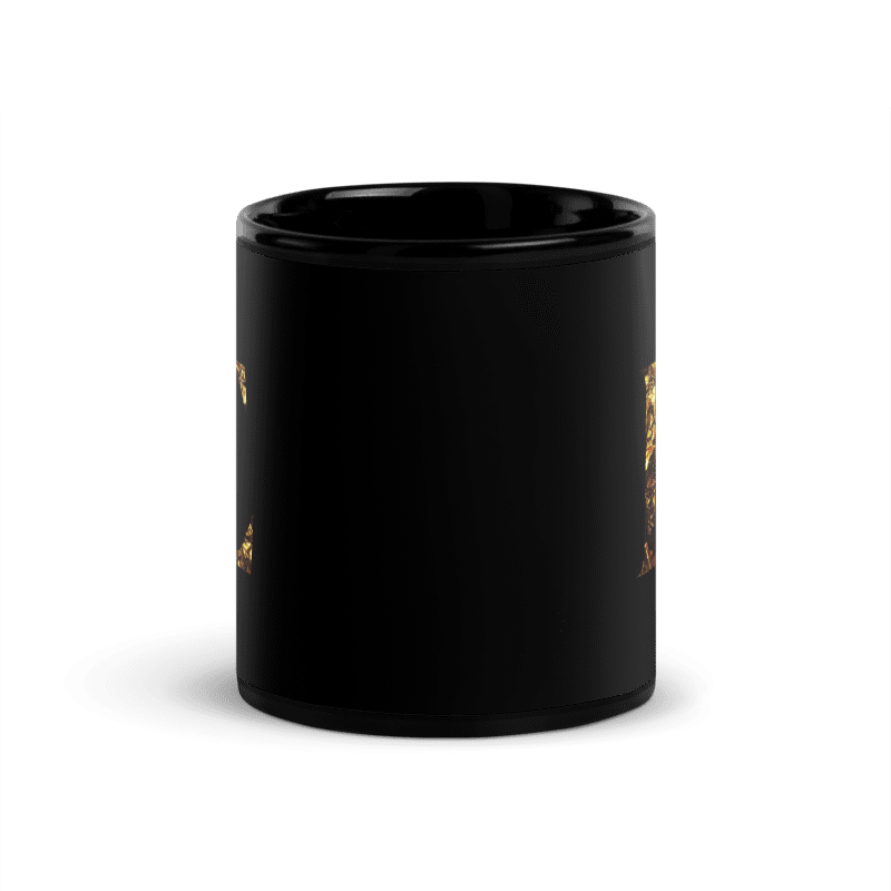 Monogram E Black Glossy Mug