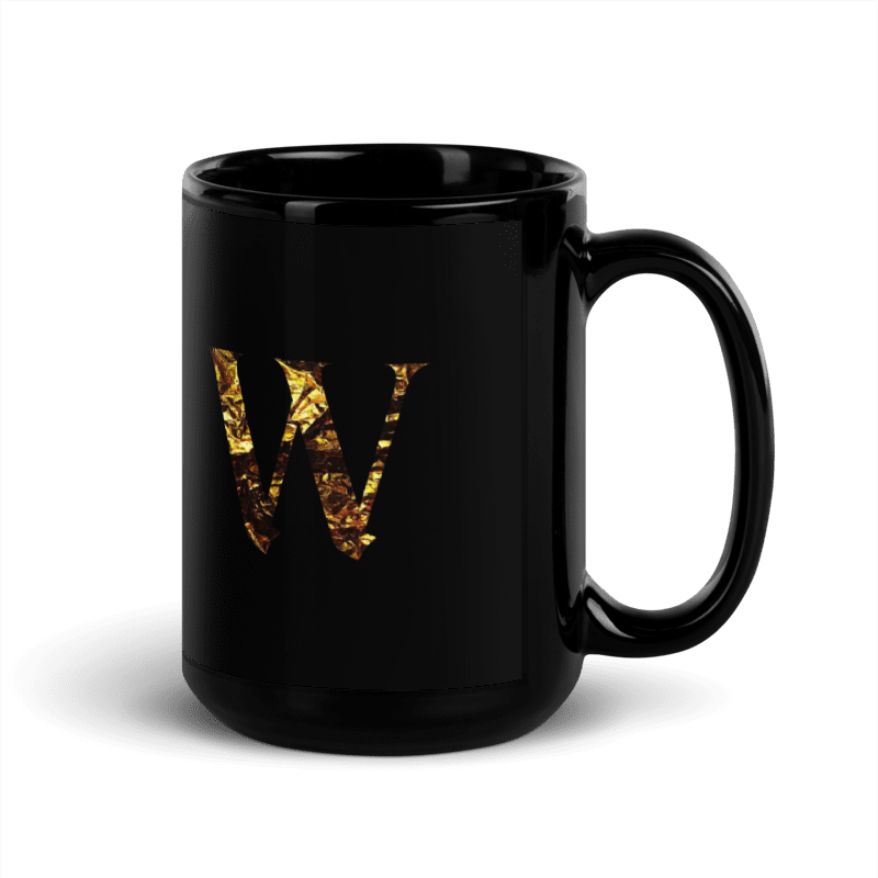 Monogram W Black Glossy Mug
