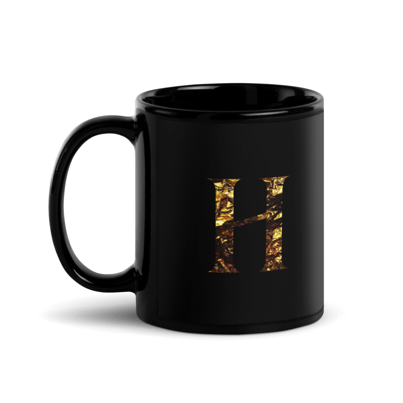 Monogram H Black Glossy Mug