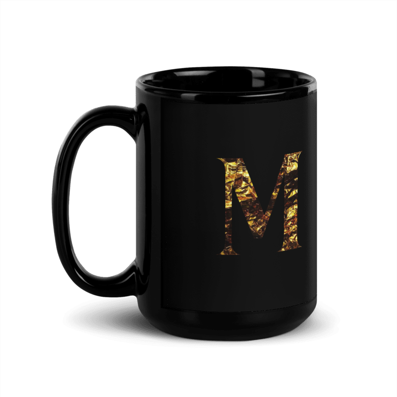 Monogram M Black Glossy Mug