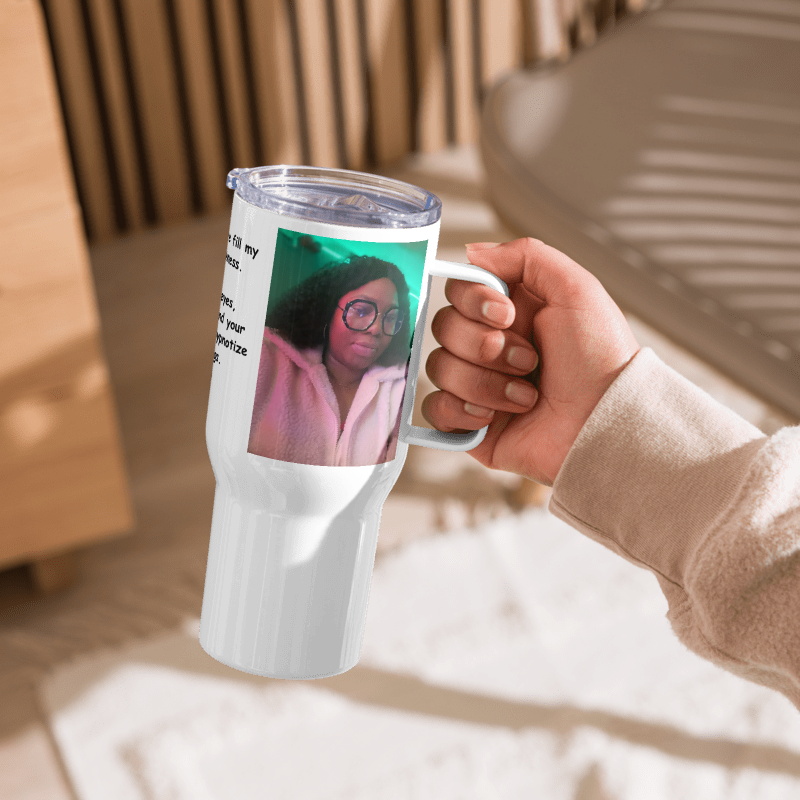 Ade Personalised Valentine Travel mug with a handle