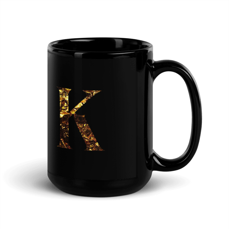 Monogram K Black Glossy Mug