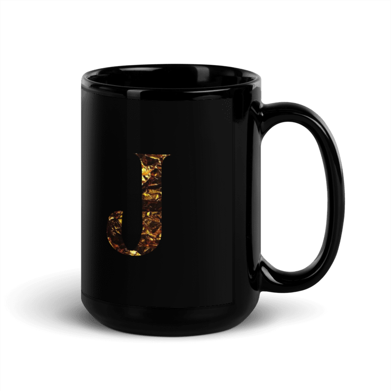 Monogram J Black Glossy Mug