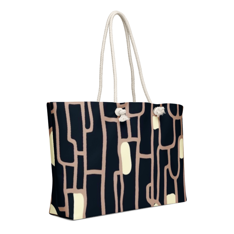 Brown Lines Oversized weekender bag