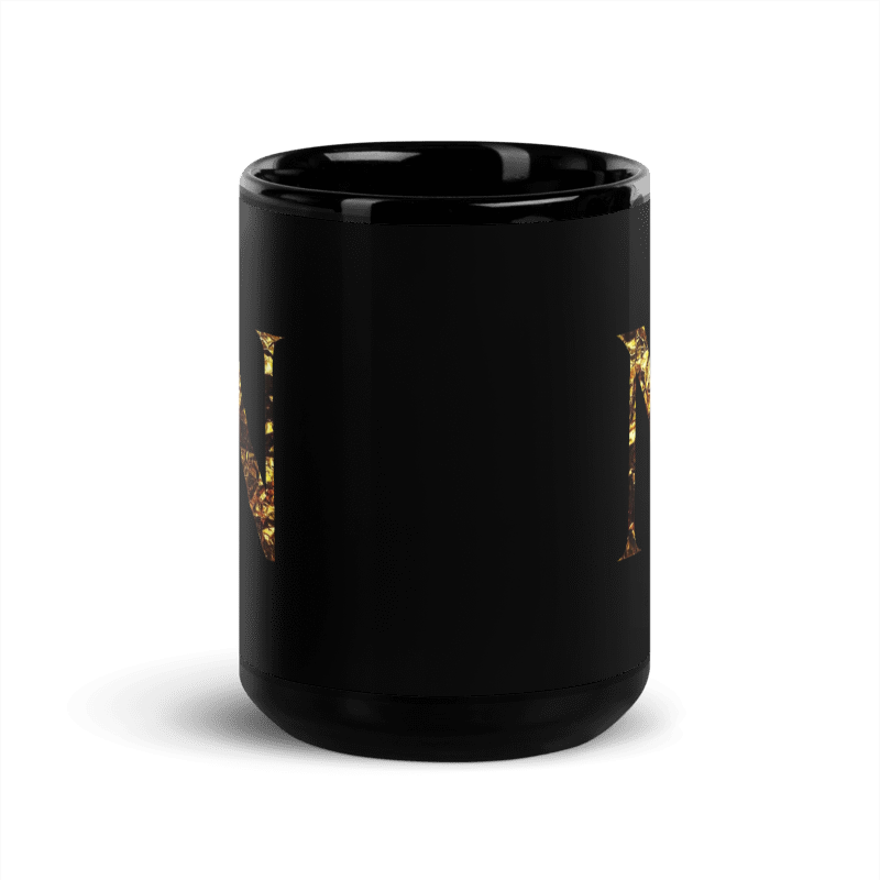 Monogram N Black Glossy Mug