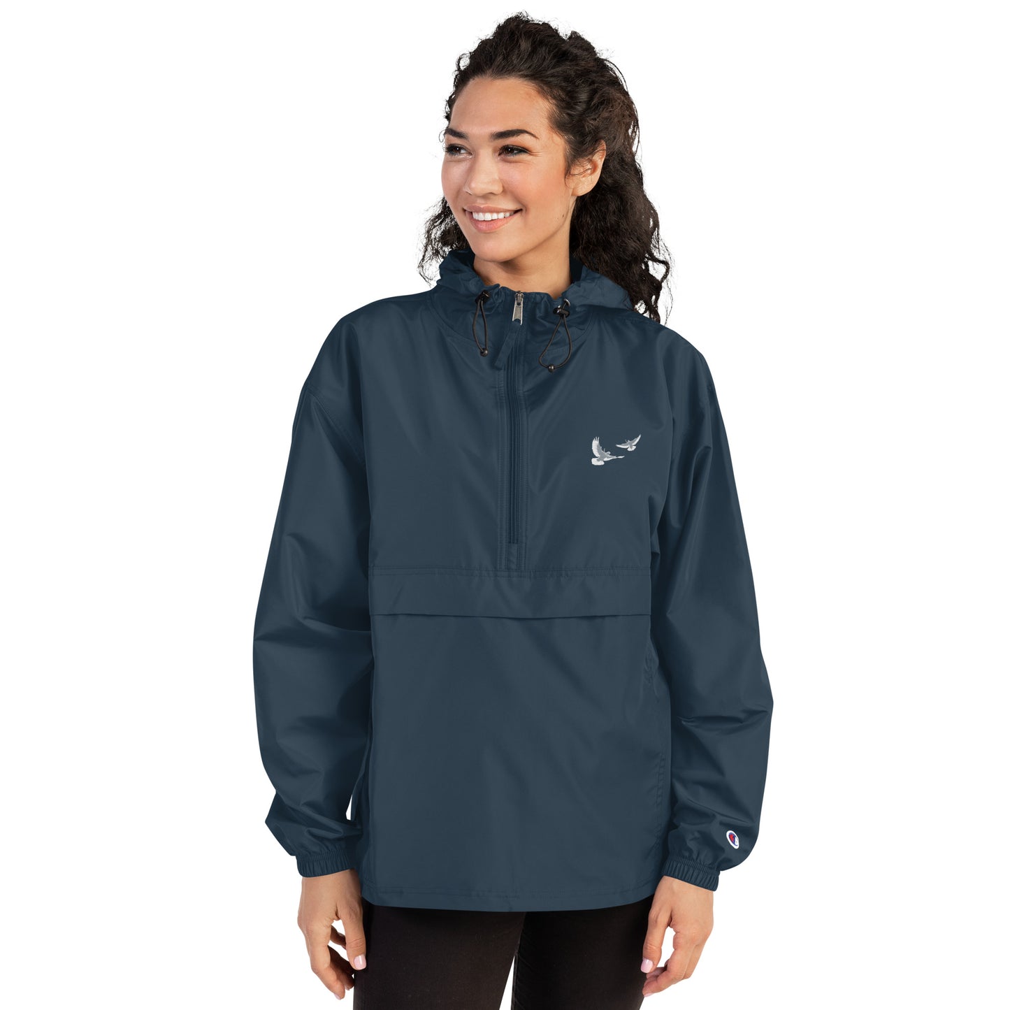 Dove Embroidered Champion Packable Jacket