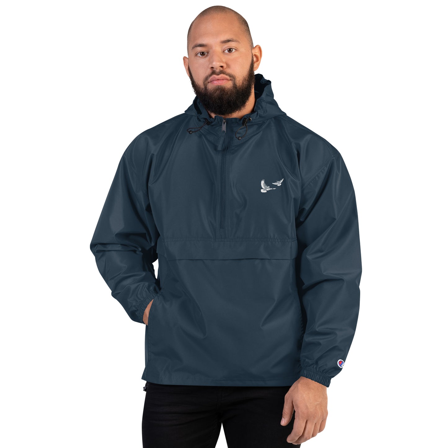 Dove Embroidered Champion Packable Jacket