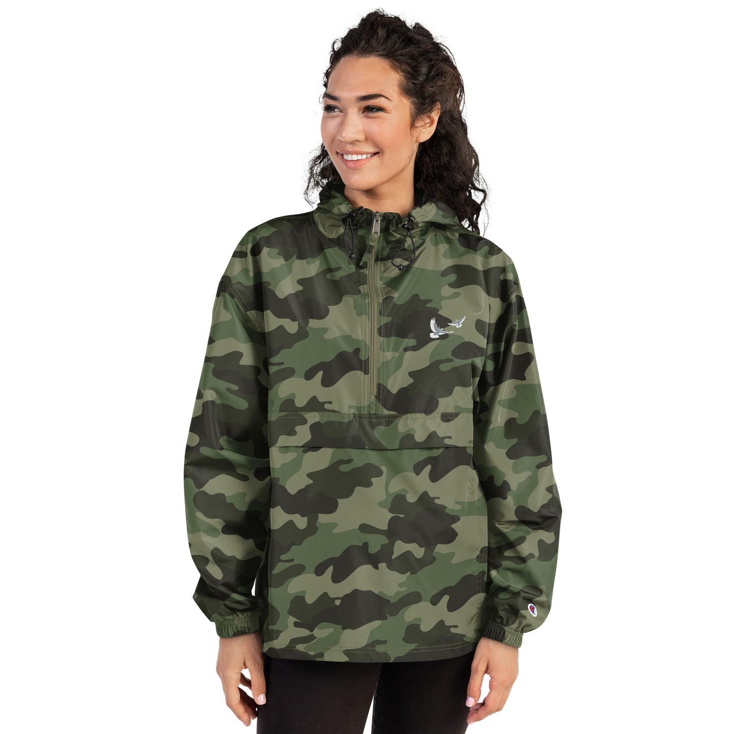 Dove Embroidered Champion Packable Jacket