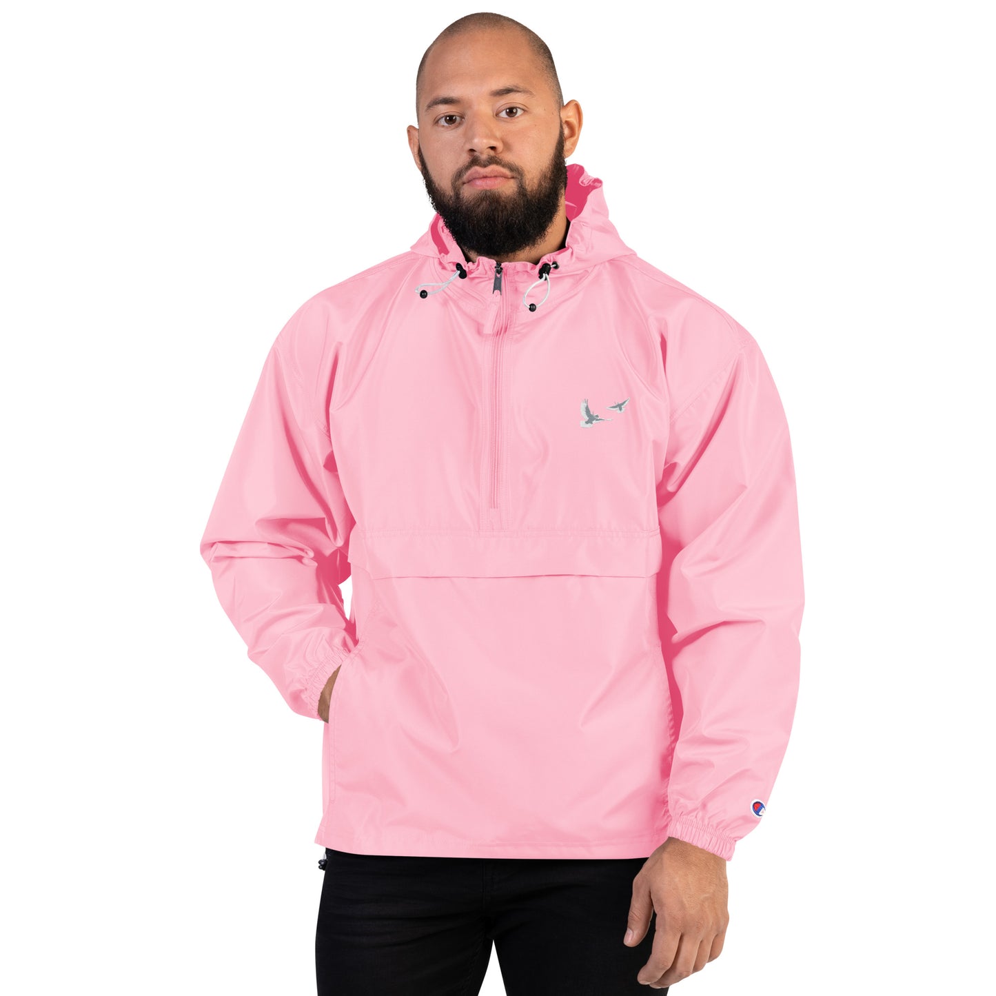 Dove Embroidered Champion Packable Jacket