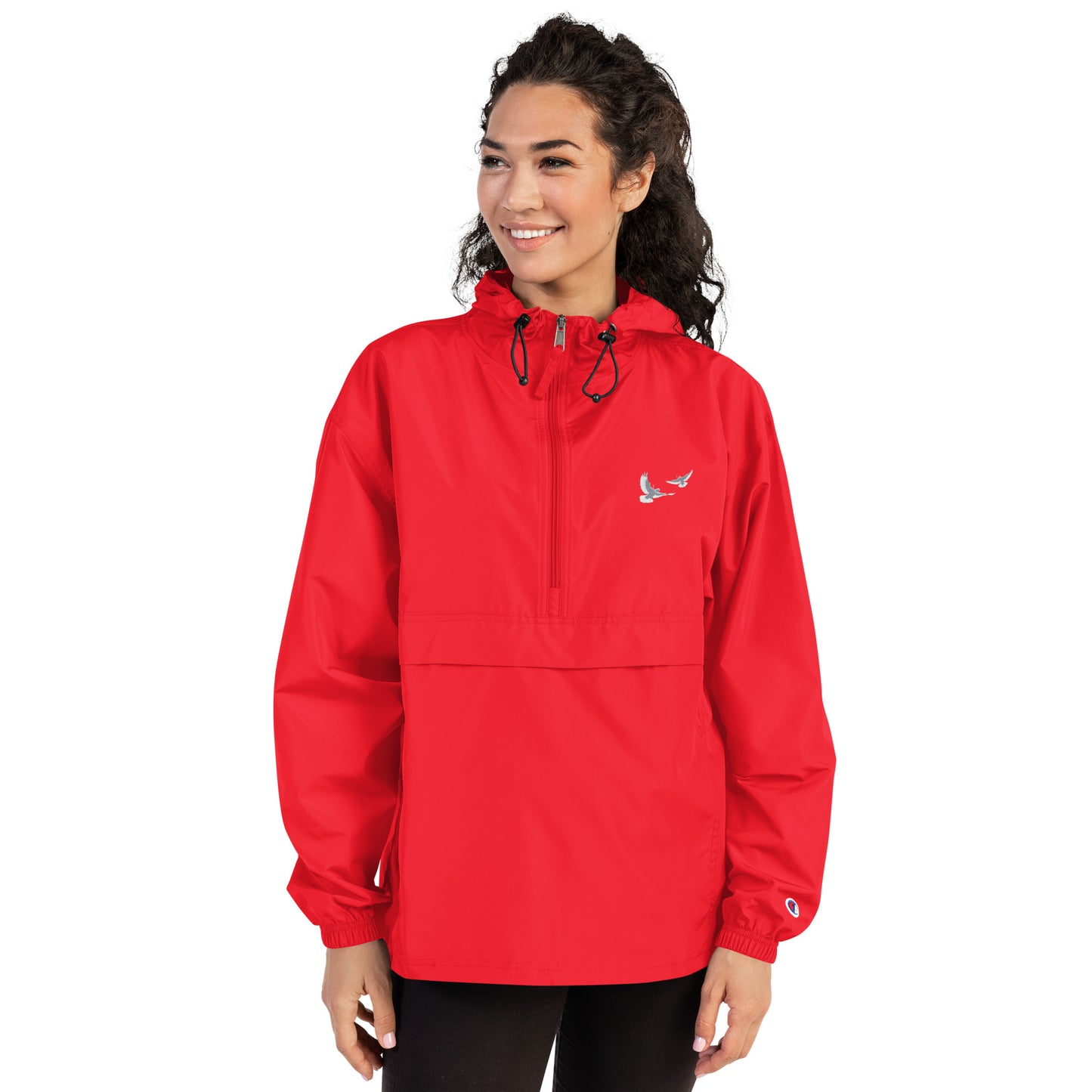 Dove Embroidered Champion Packable Jacket