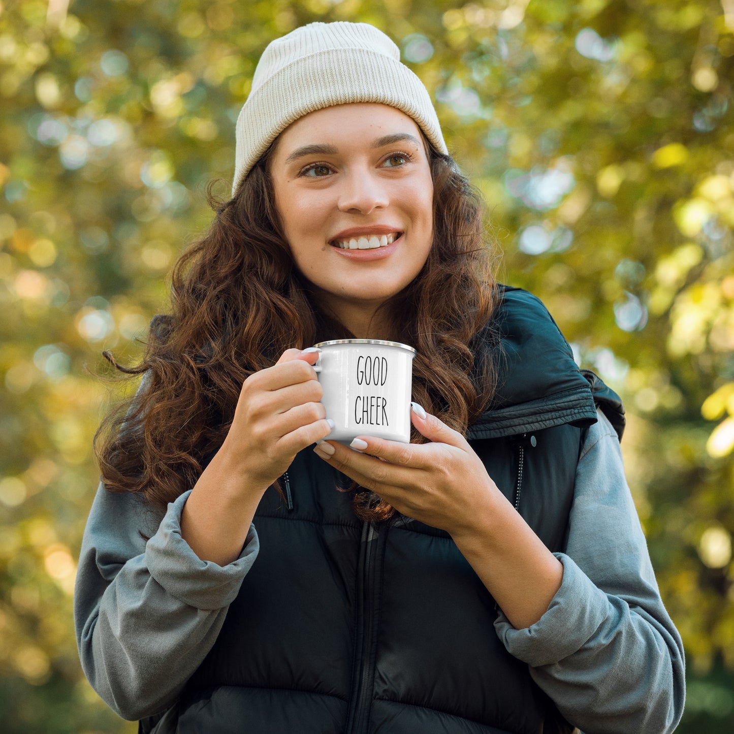 Good Cheer Enamel Mug