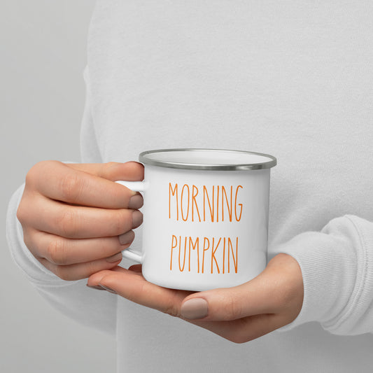 Morning Pumpkin Enamel Mug