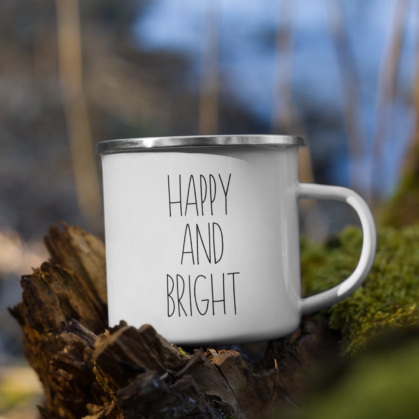 Happy And Bright Enamel Mug