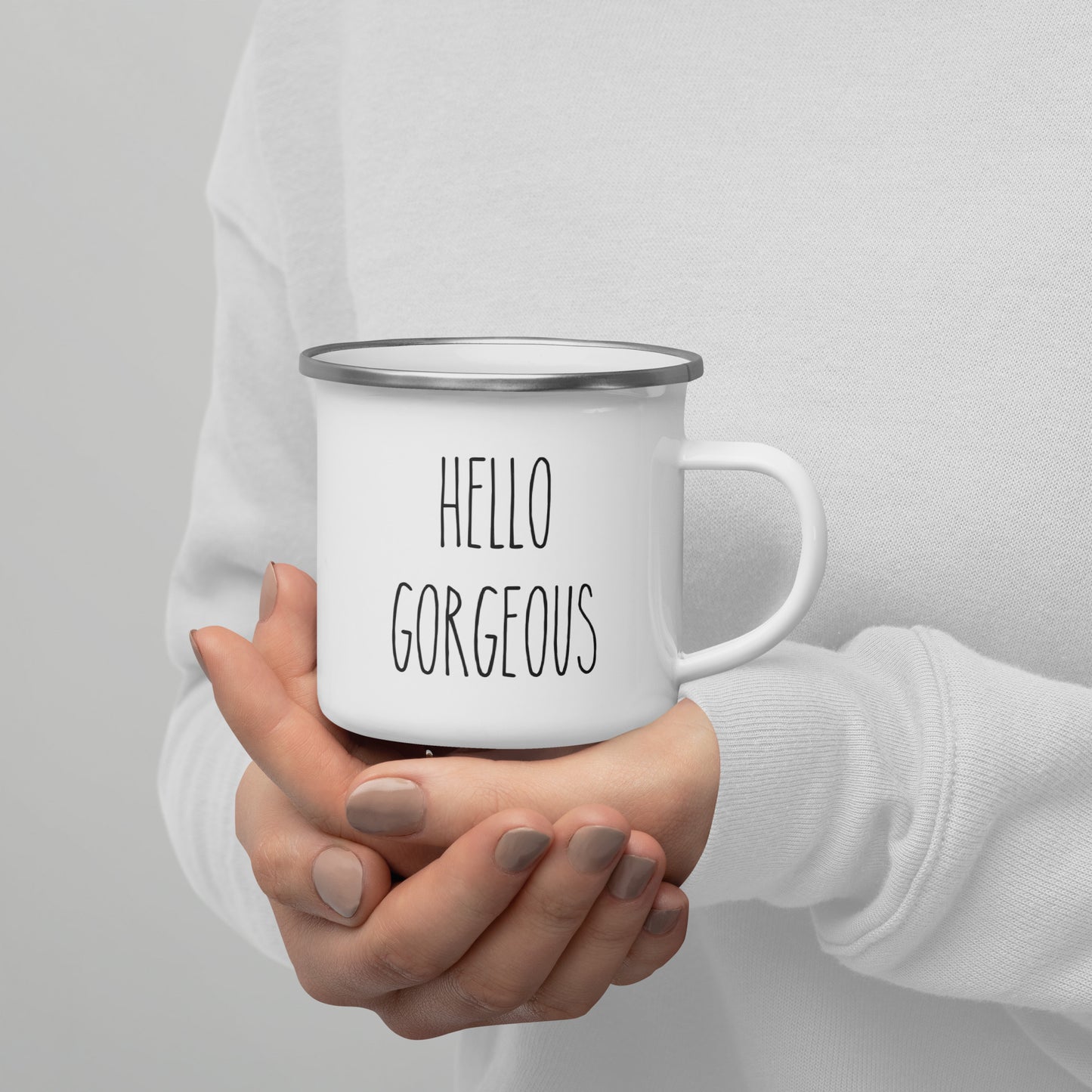 Hello Gorgeous Enamel Mug