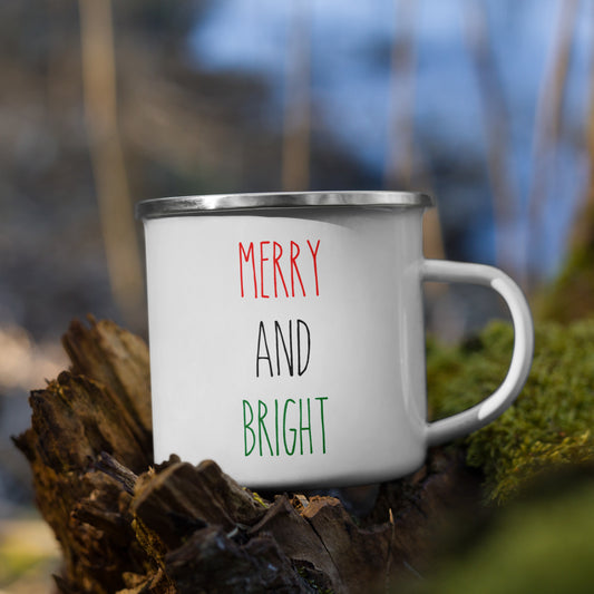 MERRY & BRIGHT Enamel Mug