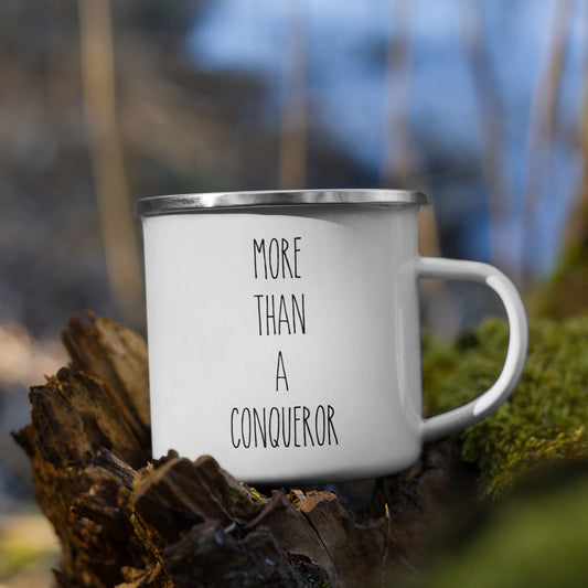 More Than A Conqueror Enamel Mug