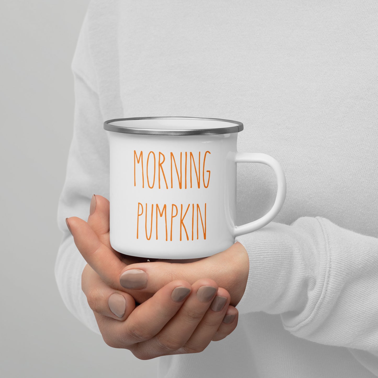 Morning Pumpkin Enamel Mug