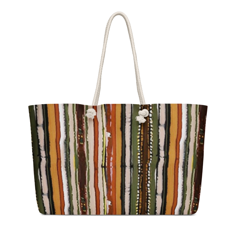 Brown Stripe Oversized weekender bag