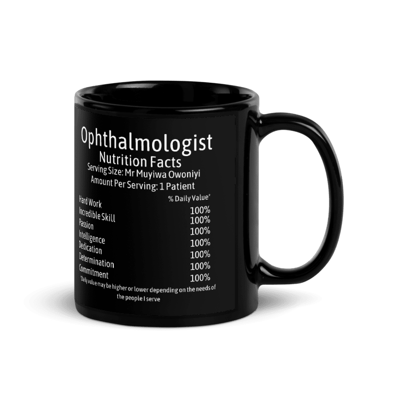 Personalised Ophthalmologist Black Glossy Mug