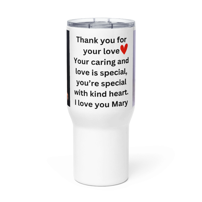 Personalised Valentine Travel mug with a handle