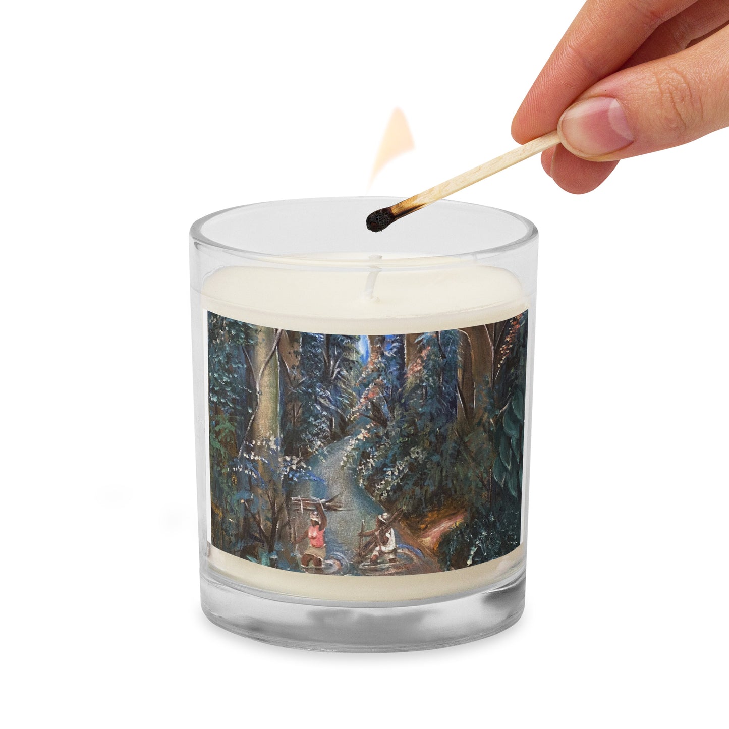 Stream Crossing Art Print Candle