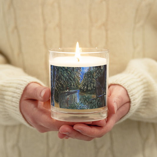 Canoeing In Lush Tropical Forest Art Print Candle