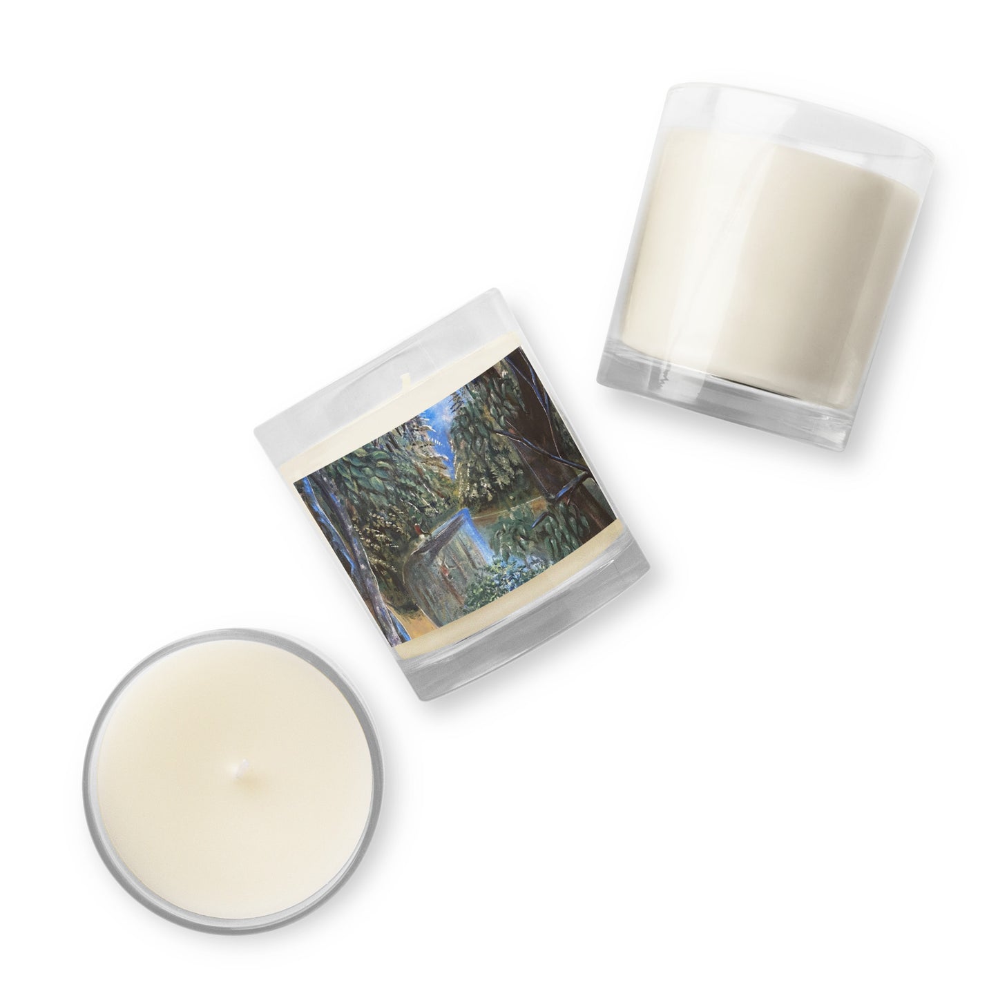 Canoeing In Lush Tropical Forest Art Print Candle