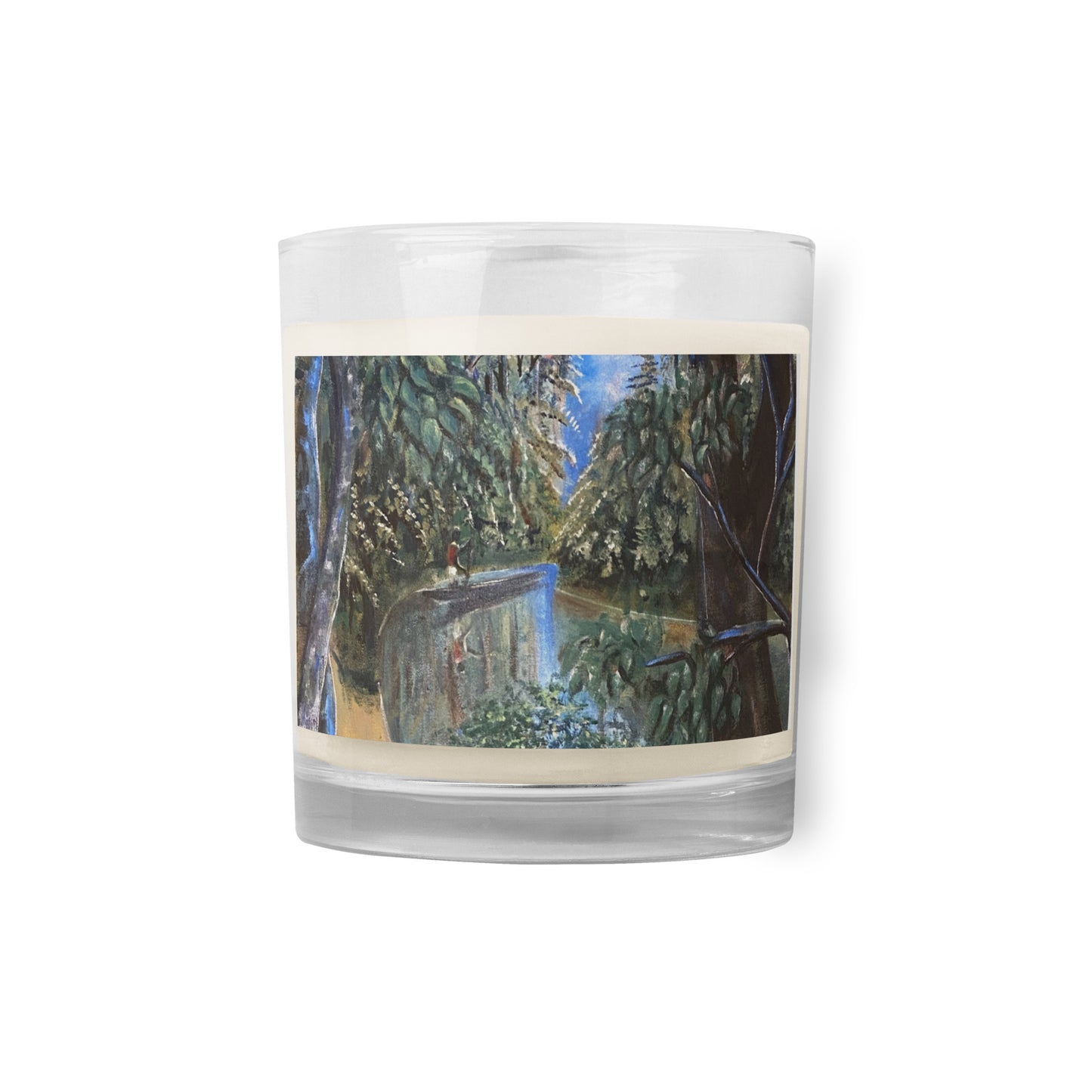 Canoeing In Lush Tropical Forest Art Print Candle