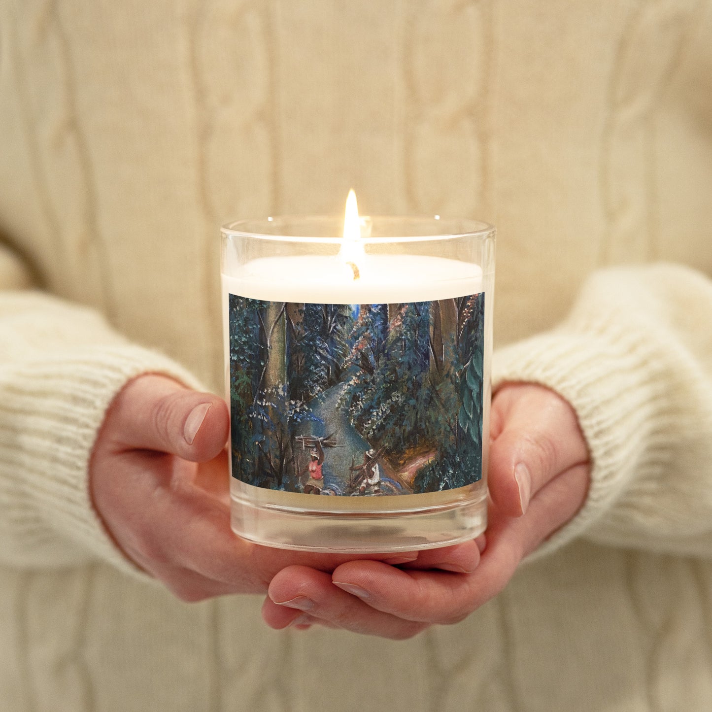 Stream Crossing Art Print Candle