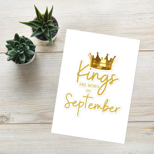 Kings Are Born In September Sticker sheet