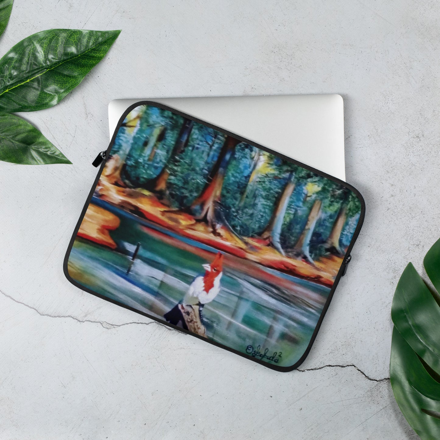 Bird Stream Forest Laptop Sleeve