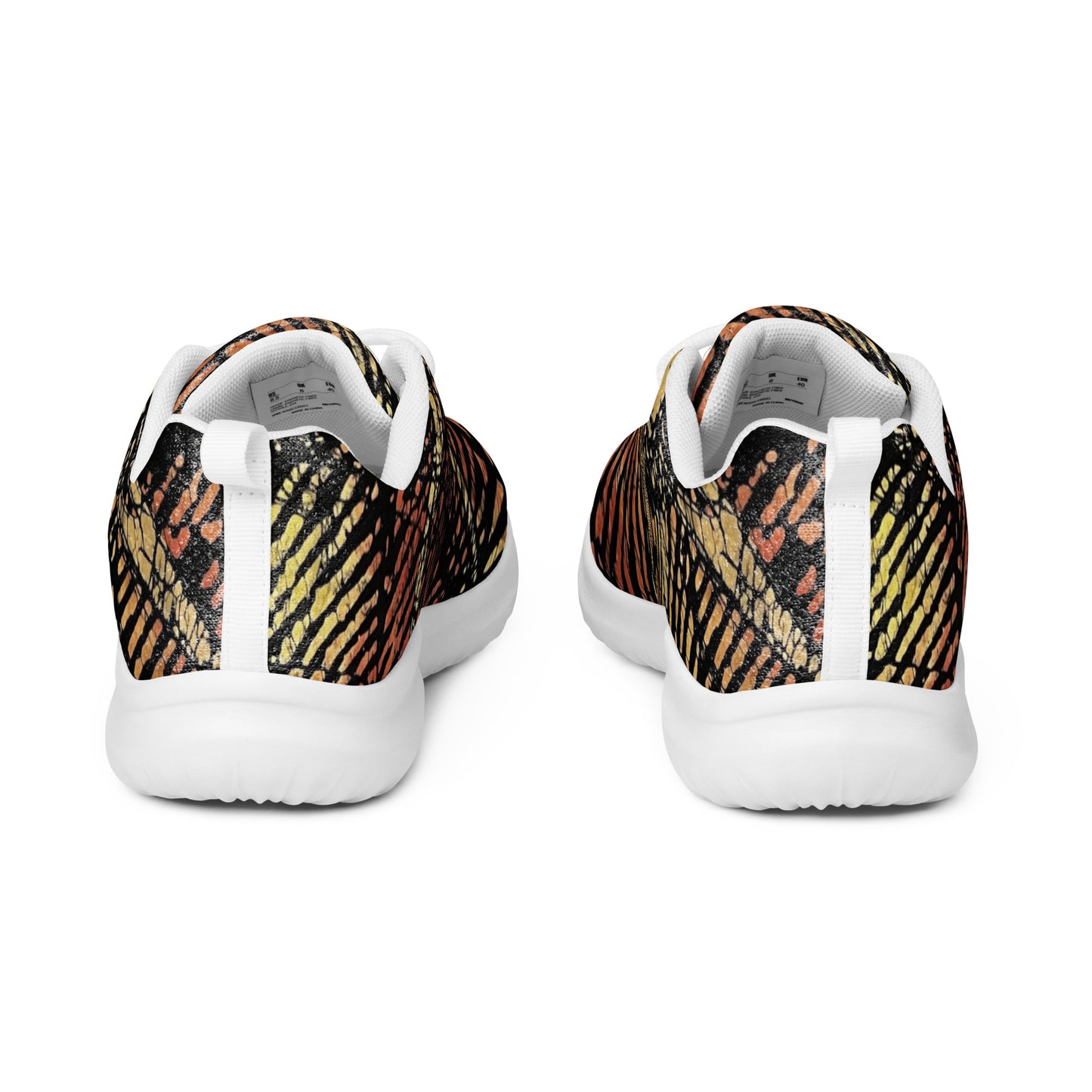 Yellow Orange Aztec Ankara Men’s athletic shoes