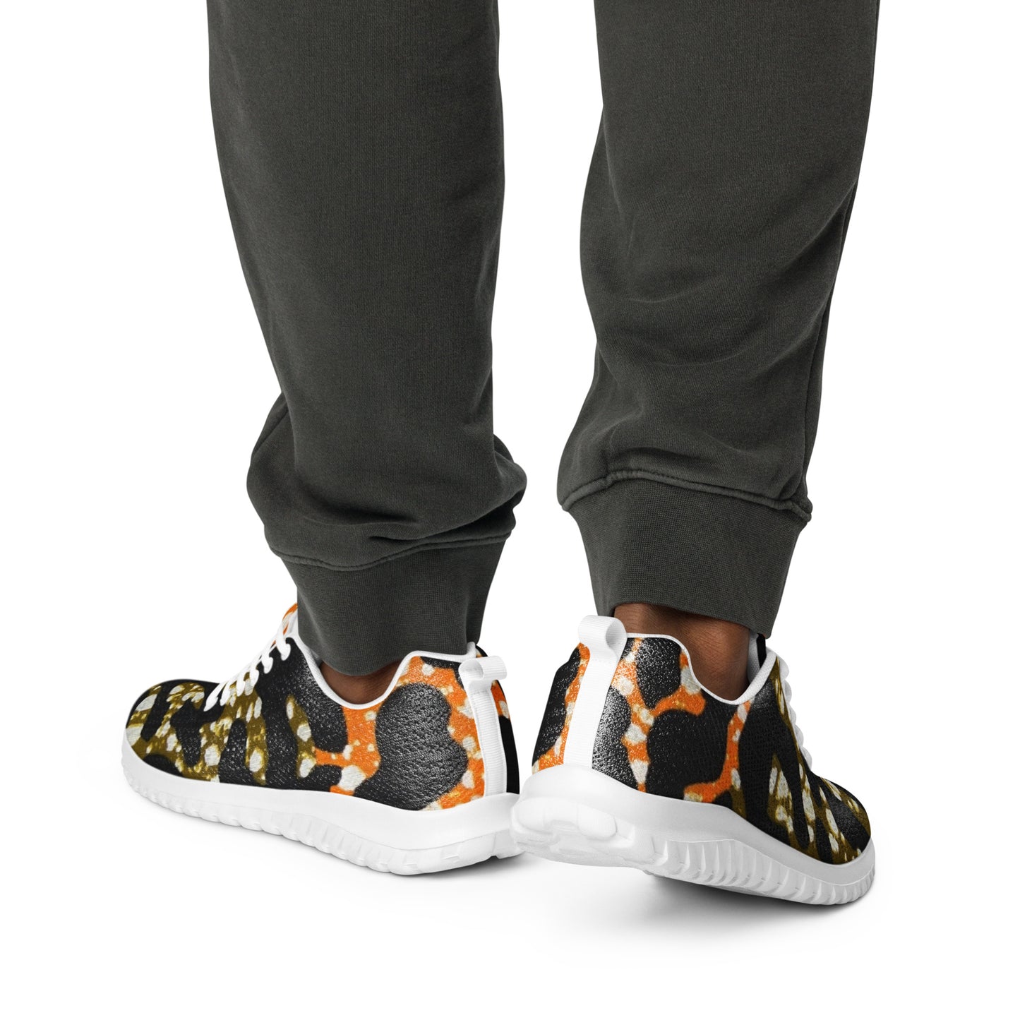 Green Orange Leopard Men’s athletic shoes