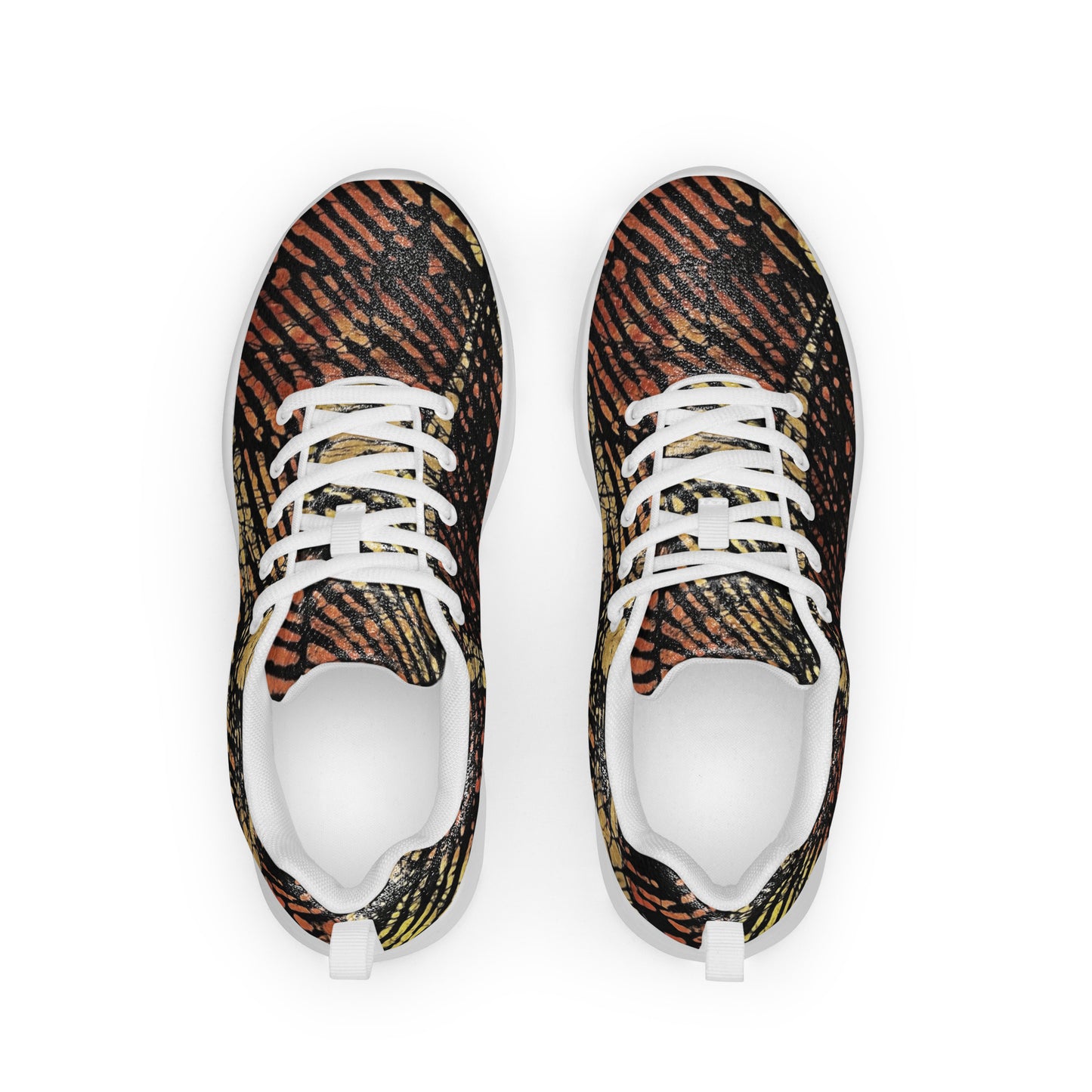 Yellow Orange Aztec Ankara Men’s athletic shoes