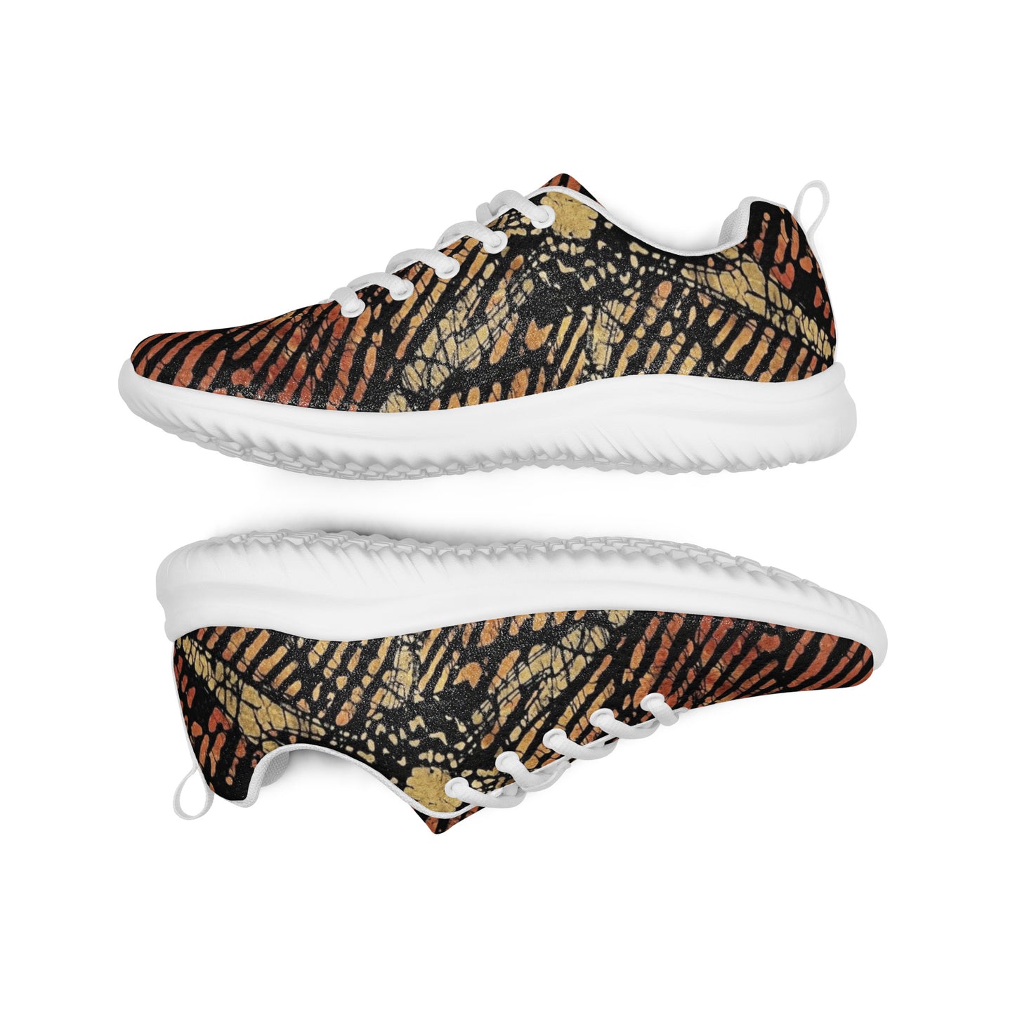 Yellow Orange Aztec Ankara Men’s athletic shoes