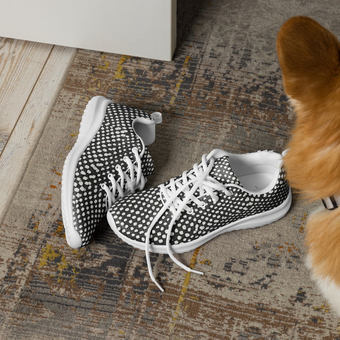 Black White Polka Dots Men’s athletic shoes