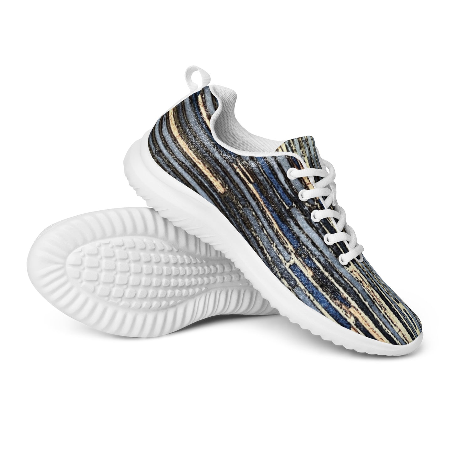 Blue Peach Stripes Men’s athletic shoes