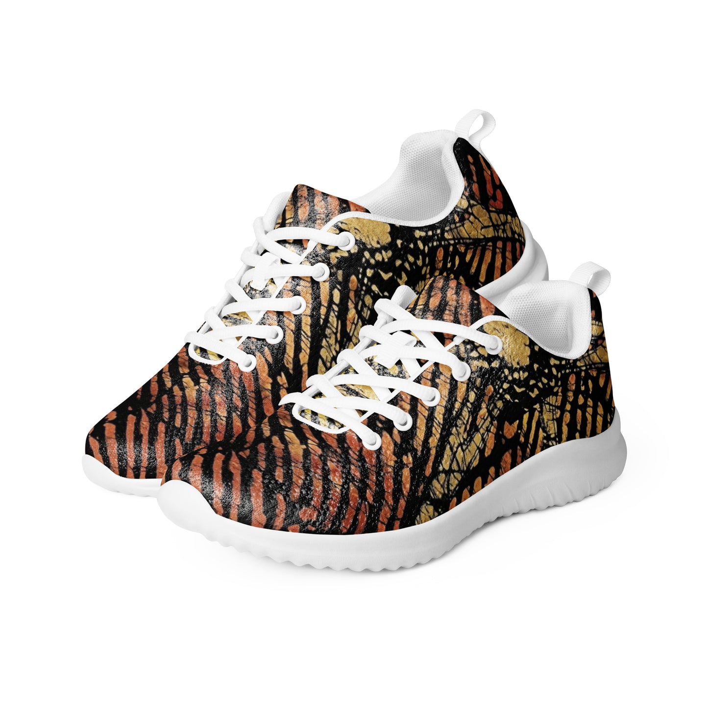 Yellow Orange Aztec Ankara Men’s athletic shoes