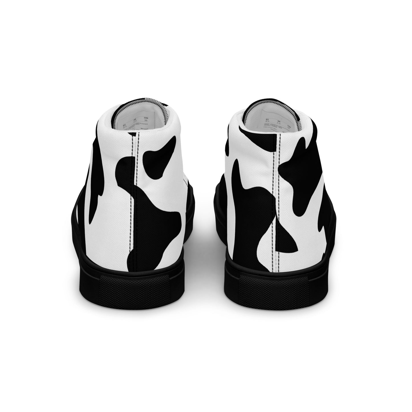 Cow Print Men’s high top canvas shoes