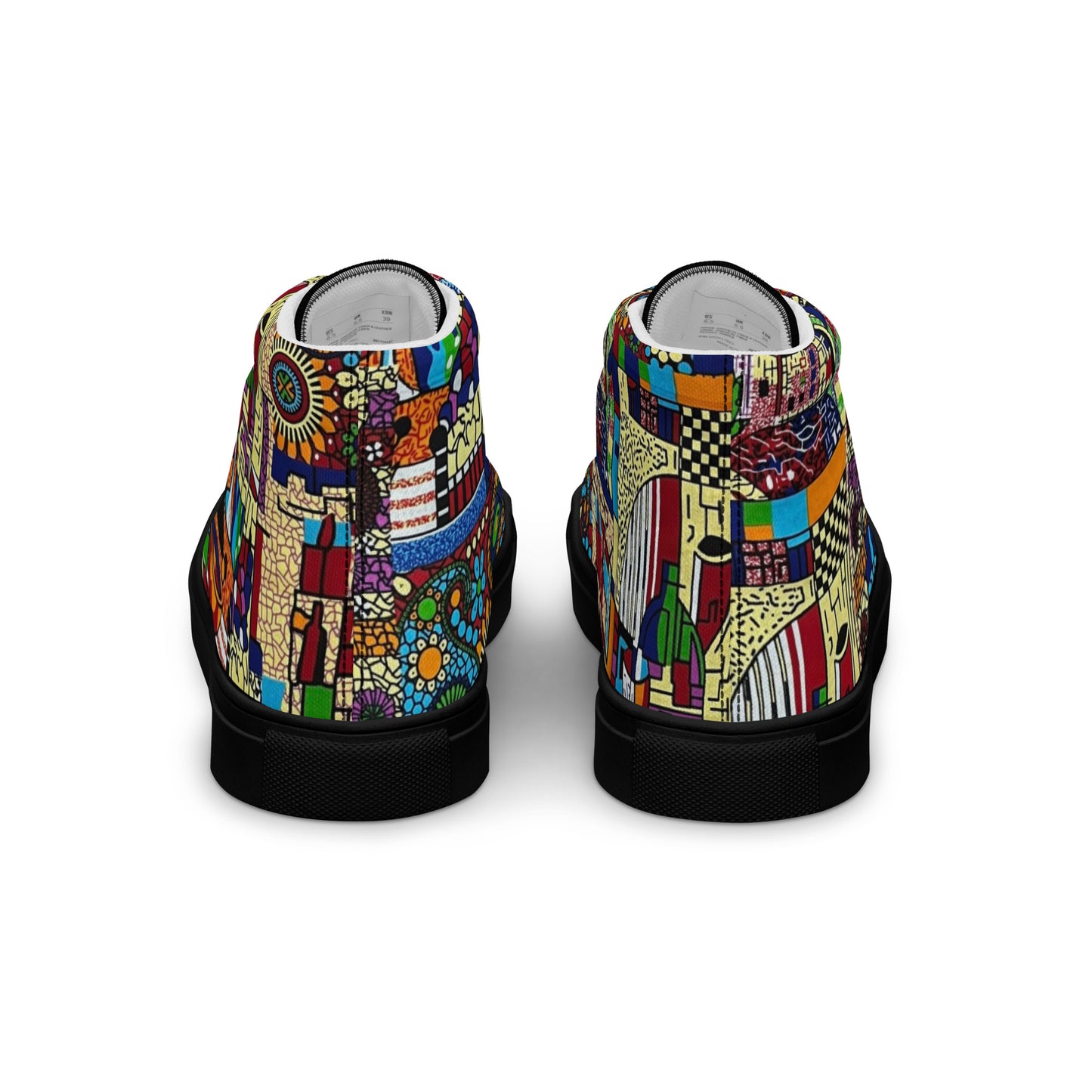 Colourful Artsy Men’s high top canvas shoes