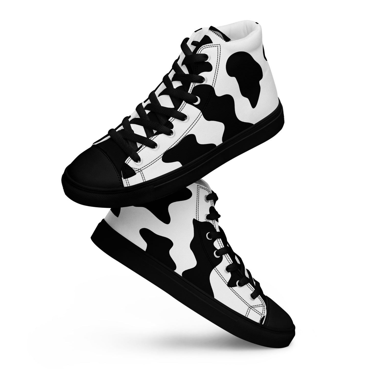 Cow Print Men’s high top canvas shoes