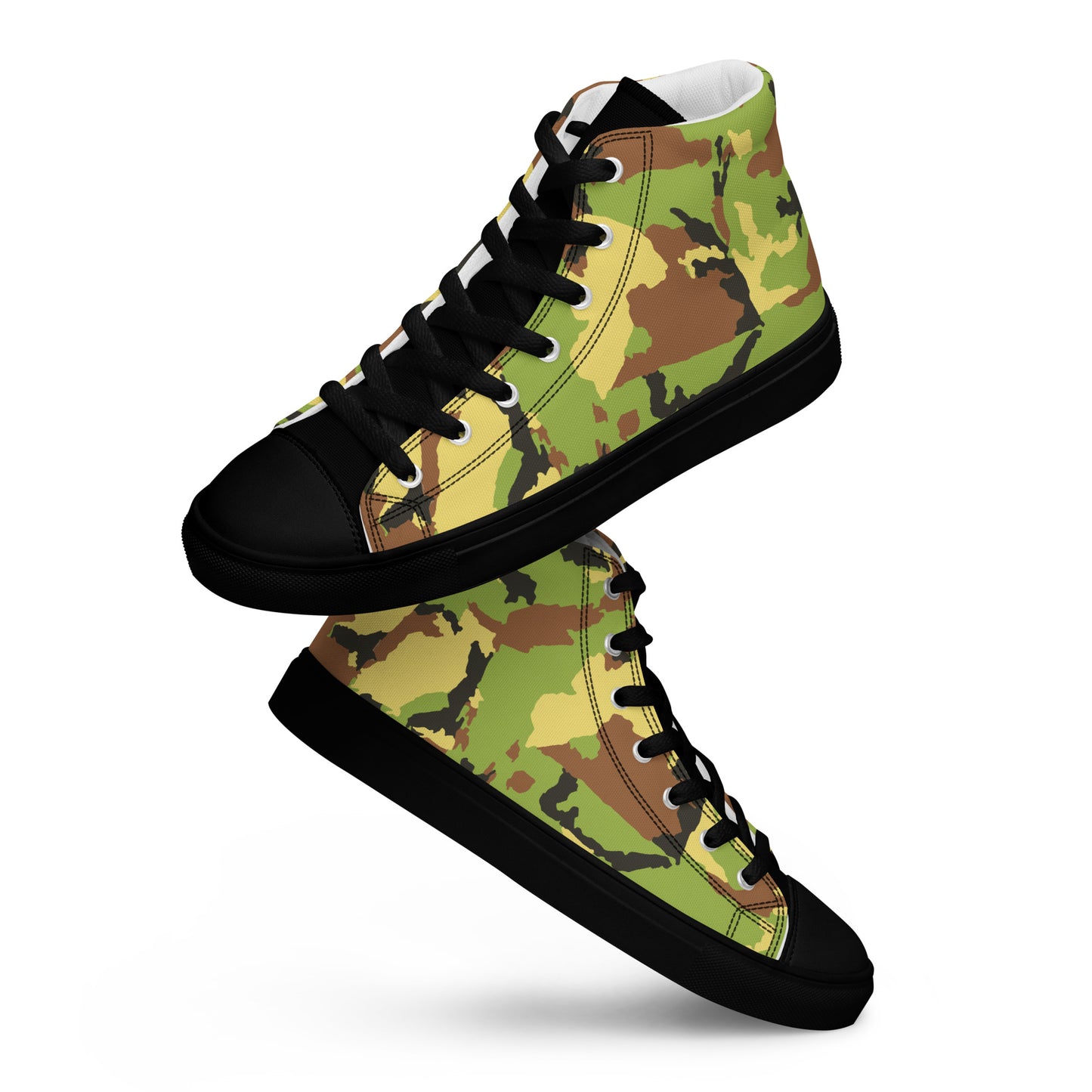 Green Camo Men’s high top canvas shoes