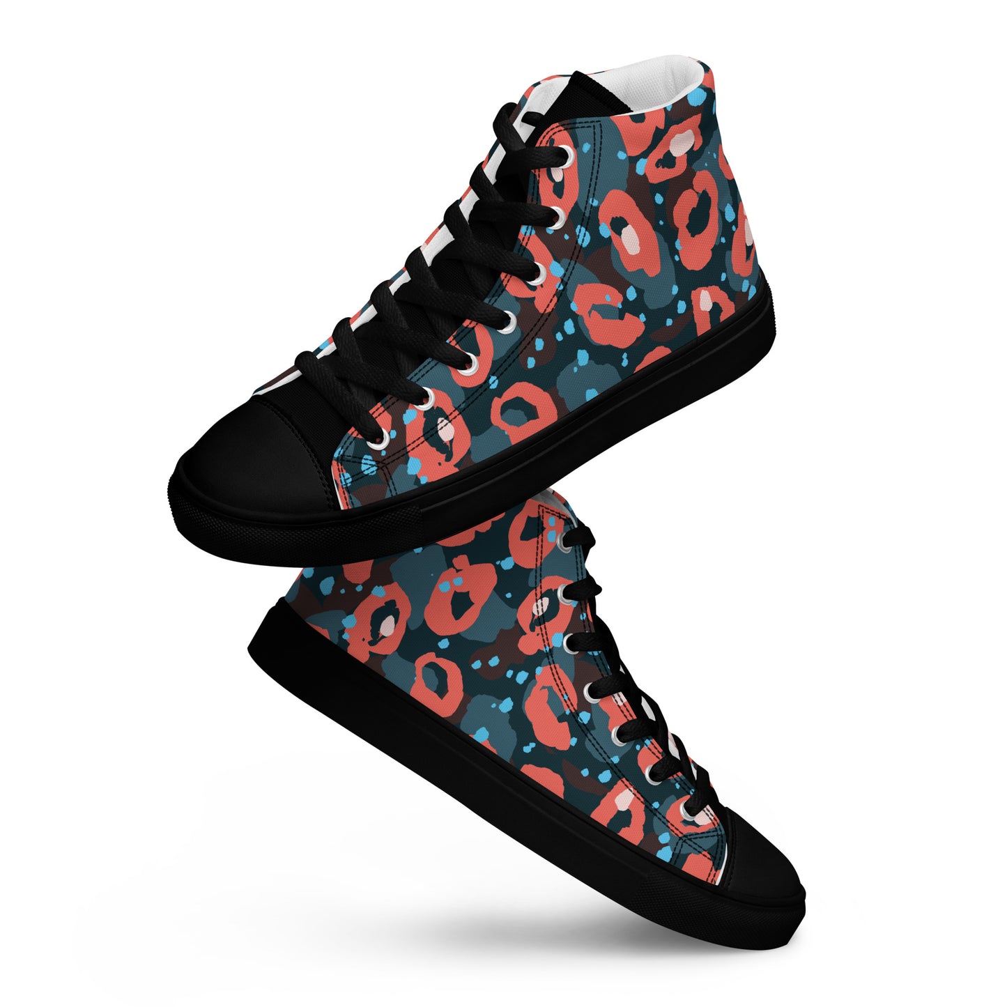 Speckled Leopard Men’s high top canvas shoes