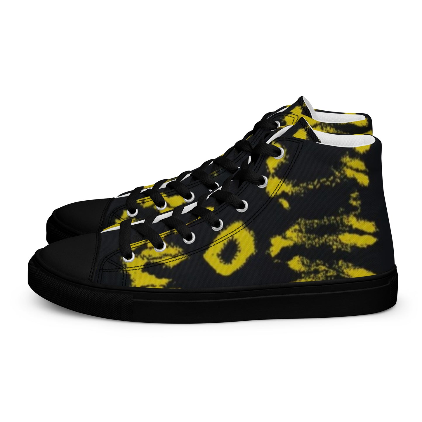 Yellow Adire Ankara Men’s high top canvas shoes