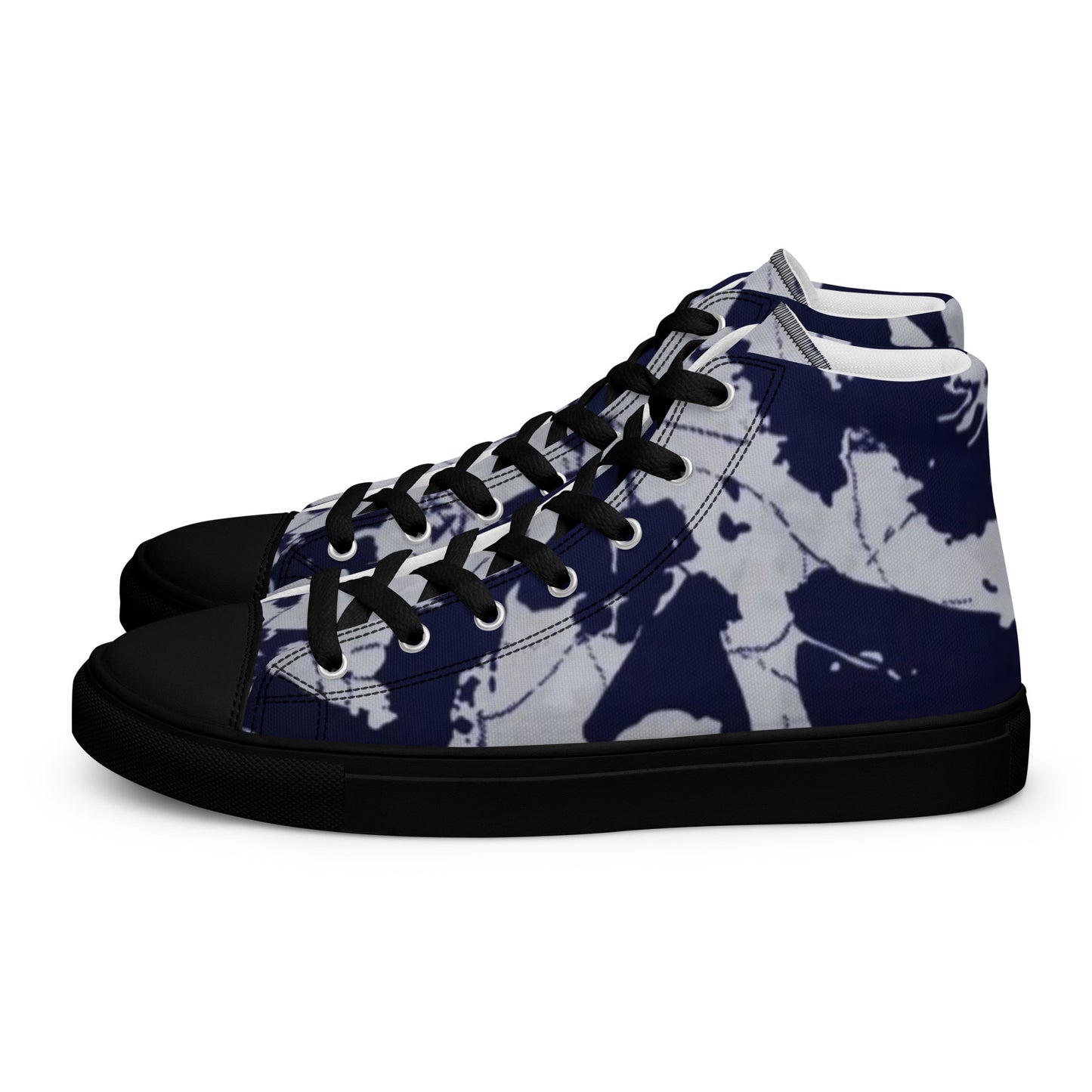 Indigo Adire Men’s high top canvas shoes