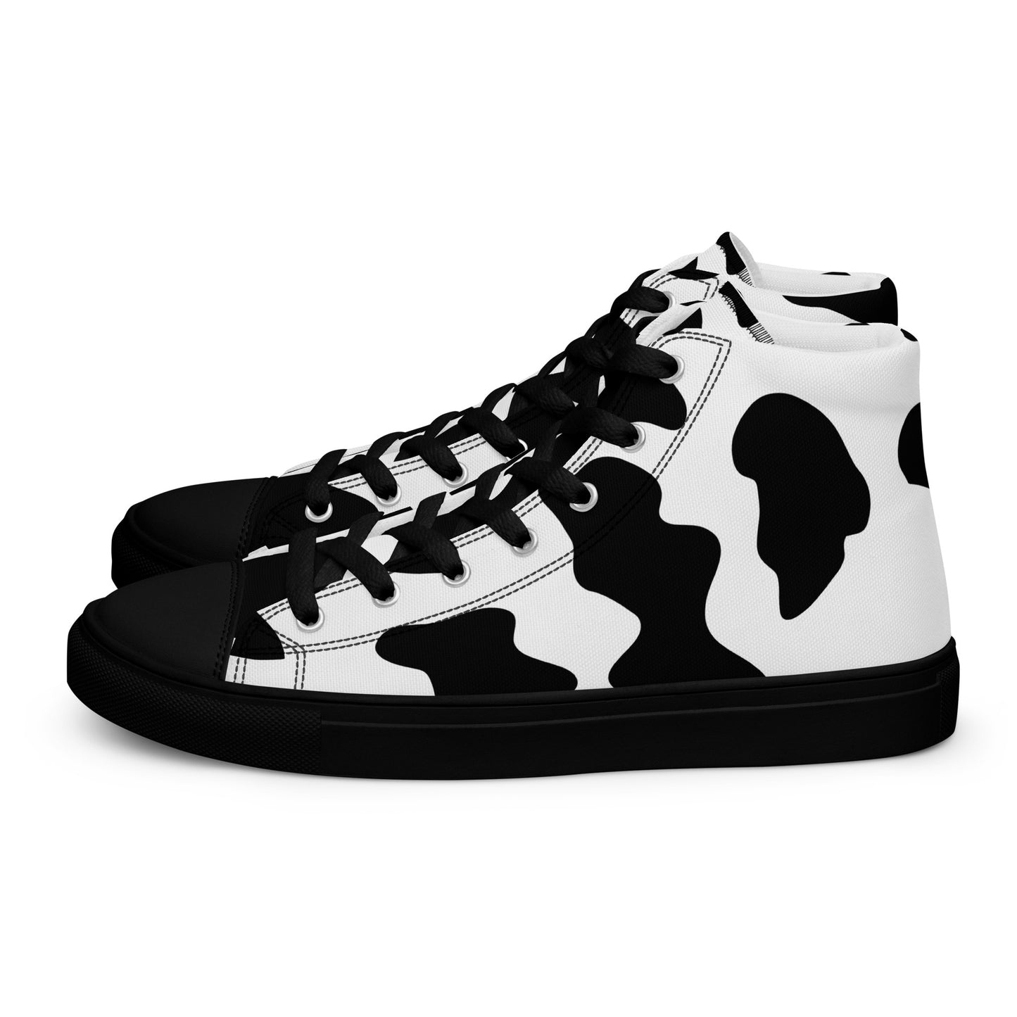 Cow Print Men’s high top canvas shoes